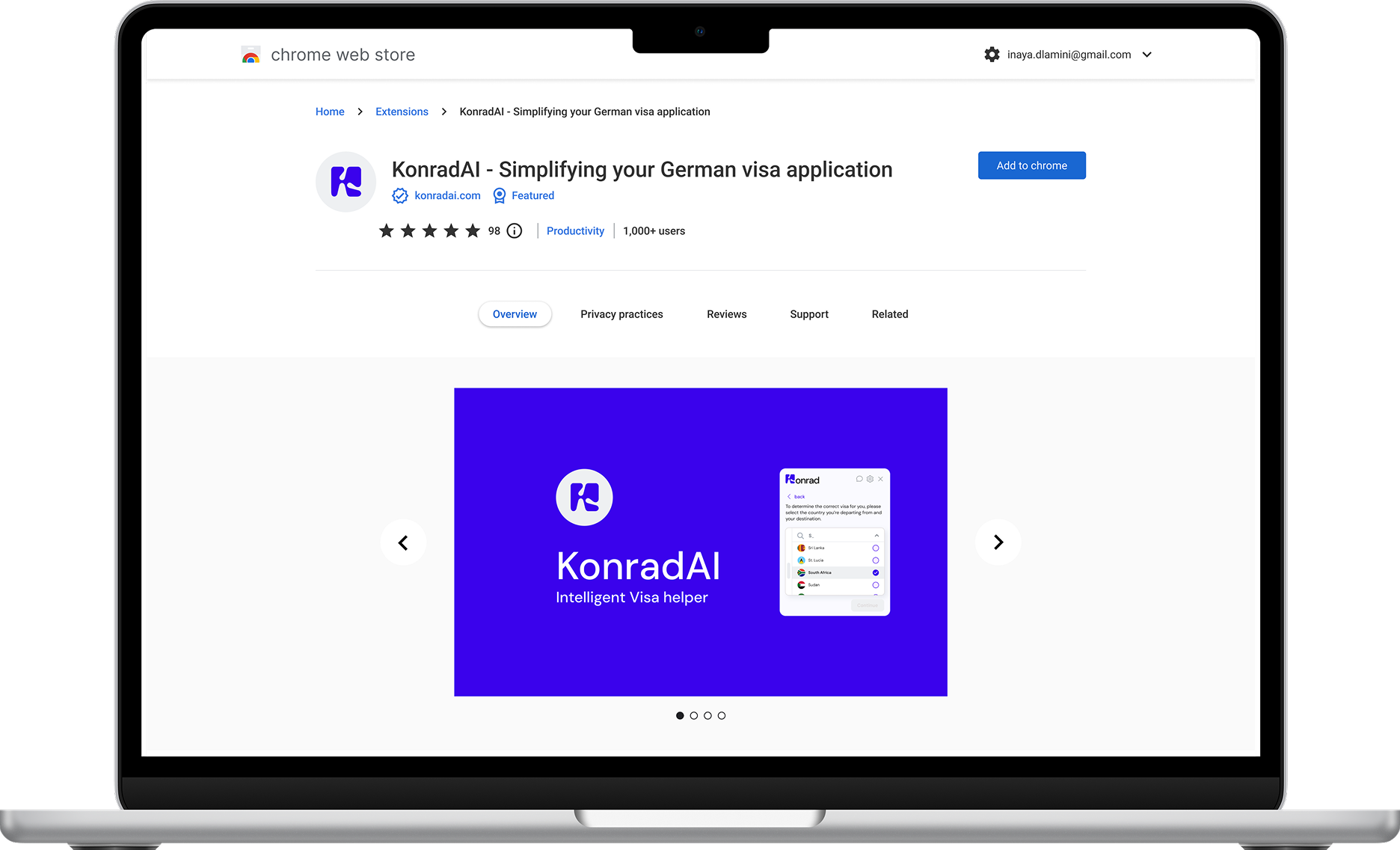 KonradAI Chrome Web Store